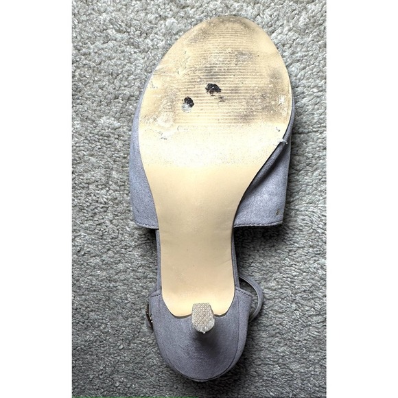 LC Lauren Conrad Cannoli Gold Snaps Peep Toe Ankle Strap Stiletto Pumps Taupe 7 - Picture 7 of 8